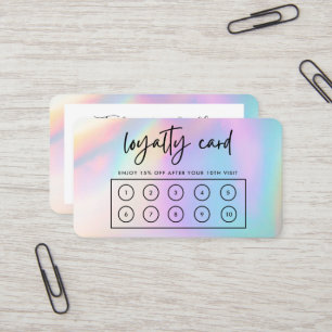 Faux Pastel Holographic Custom Loyalty Kaart Visitekaartje