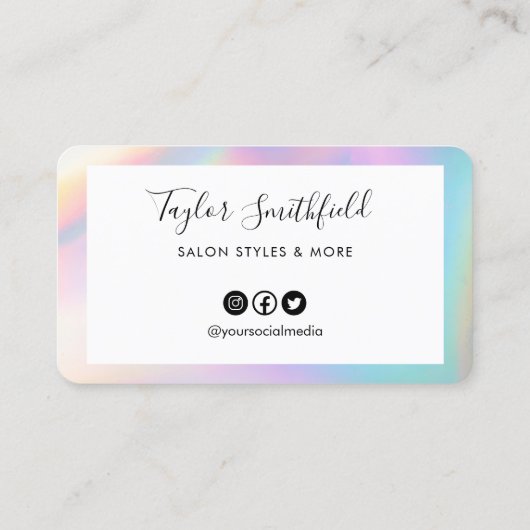 Faux Pastel Holographic Custom Loyalty Kaart Visitekaartje (Achterkant)