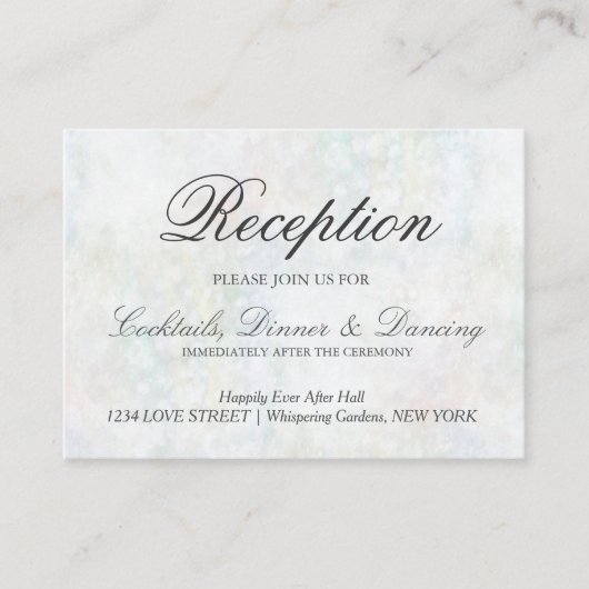 Faux Pastel Rainbow Bokeh Receptie Kaart (Voorkant)