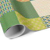 Faux Patchwork, Earth Colors: inpakpapier (Rol Hoek)