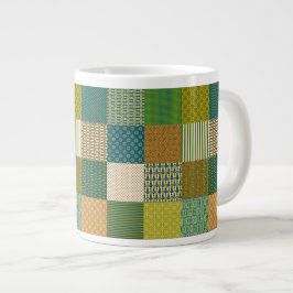 Faux Patchwork, Earth Colors: Jumbo Coffee Mok