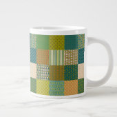 Faux Patchwork, Earth Colors: Jumbo Coffee Mok (Rechts)