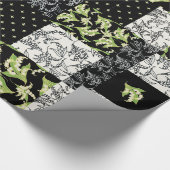 Faux Patchwork Giftwrap: Lelie van de Vallei, Zwar Cadeaupapier (Hoek)