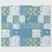 Faux Patchwork Giftwrap: Lily of the Valley, Blue Cadeaupapier (Vlak)