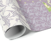 Faux Patchwork Giftwrap: Lily van de Valley, Mauve Cadeaupapier (Rol Hoek)