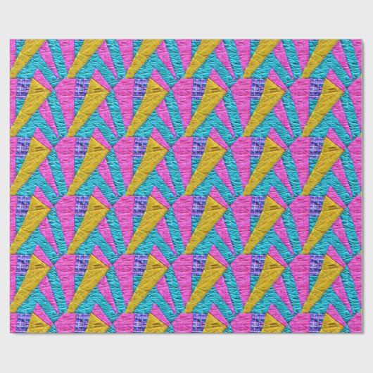 Faux Patchwork Quilt Boho Folk Art geïnspireerd Cadeaupapier (Vlak)