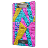 Faux Patchwork Quilt Boho Folk Art geïnspireerd Klembord (Links)