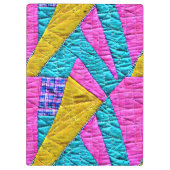 Faux Patchwork Quilt Boho Folk Art geïnspireerd Klembord (Achterkant)