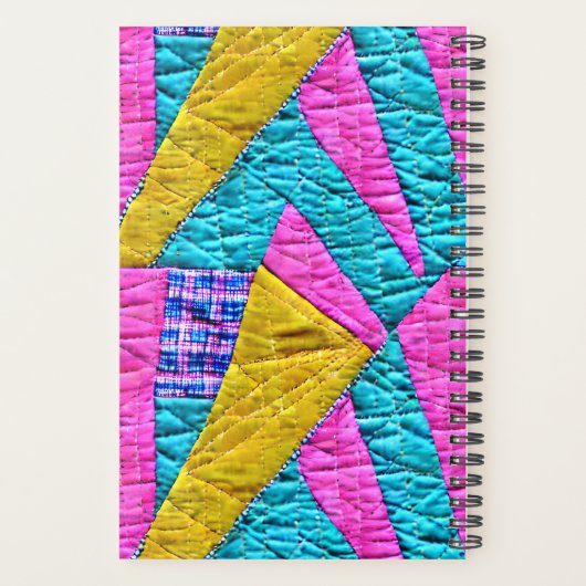 Faux Patchwork Quilt Boho Folk Art geïnspireerd Planner (Achterkant)