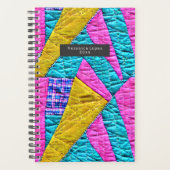 Faux Patchwork Quilt Boho Folk Art geïnspireerd Planner (Voorkant)