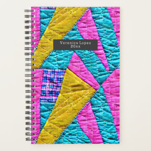 Faux Patchwork Quilt Boho Folk Art geïnspireerd Planner