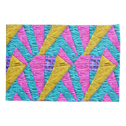 Faux Patchwork Quilt Geïnspireerd Boho Trompe L'oe Kussensloop (Achterkant)