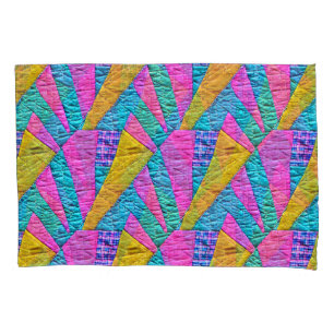 Faux Patchwork Quilt Geïnspireerd Boho Trompe L'oe Kussensloop