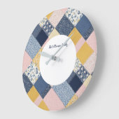  Faux Patchwork Rustieke Landelijke Boerderij Grote Klok (Hoek)