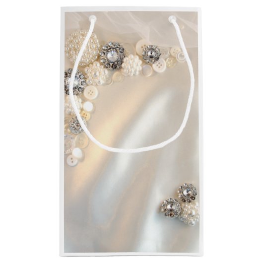 Faux Pearl en Diamond Buttonnen Weddenschap Klein Cadeauzakje (Achterkant)