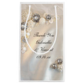 Faux Pearl en Diamond Buttonnen Weddenschap Klein Cadeauzakje (Voorkant)