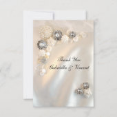 Faux Pearl en Diamond Buttonnen Weddenschap Notitiekaartje (Voorkant)