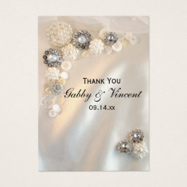 Faux Pearl en Diamond Buttonnen Wedding Favor Labe Visitekaartje