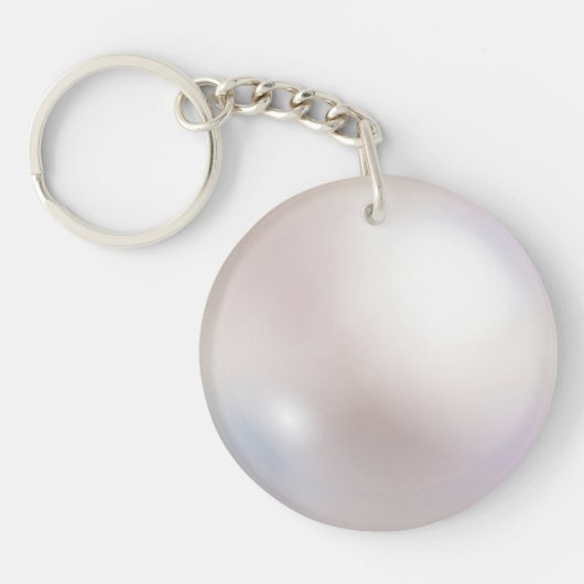 Faux Pearl, gereduceerd, ronde acrylSleutelhanger Sleutelhanger (Voorkant)