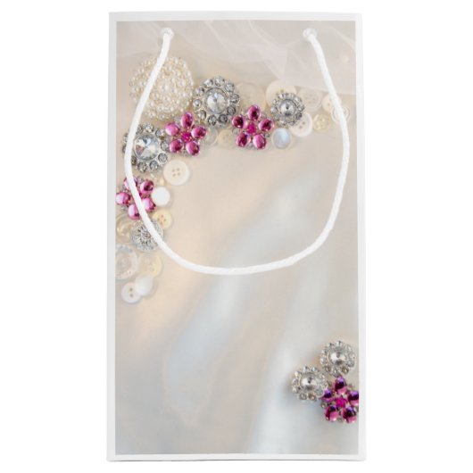 Faux Pearl Roze Diamond Buttonnen Bruiloft Dank u Klein Cadeauzakje (Achterkant)