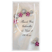 Faux Pearl Roze Diamond Buttonnen Bruiloft Dank u Klein Cadeauzakje (Voorkant)