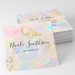 faux pearlescence en FAUX Gold folie details Squar Vierkante Visitekaartje