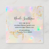 faux pearlescence en FAUX Gold folie details Squar Vierkante Visitekaartje (Achterkant)