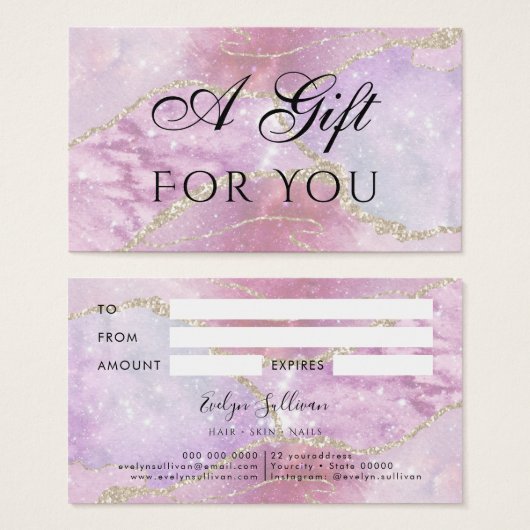 Faux Pearlescent Effect-kaartje Visitekaartje (Voorkant /achterkant)