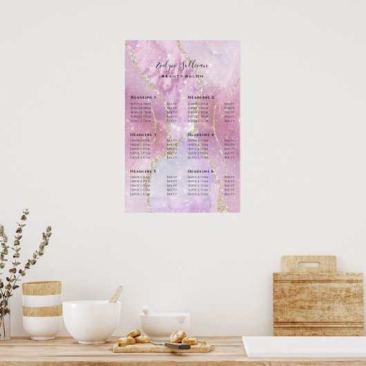 Faux Pearlescent Effect Price List Poster (Keuken)