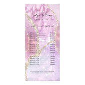faux pearlescent effect price list rack-kaart reclamekaart (Voorkant)