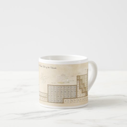 Faux- Periodieke Lijst van Elementen Steampunk Espresso Kop (Voorkant rechts)