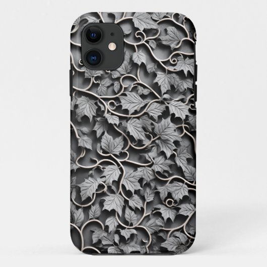 Faux Pewter Grey 3D Carved Case-Mate iPhone Case (Achterkant)