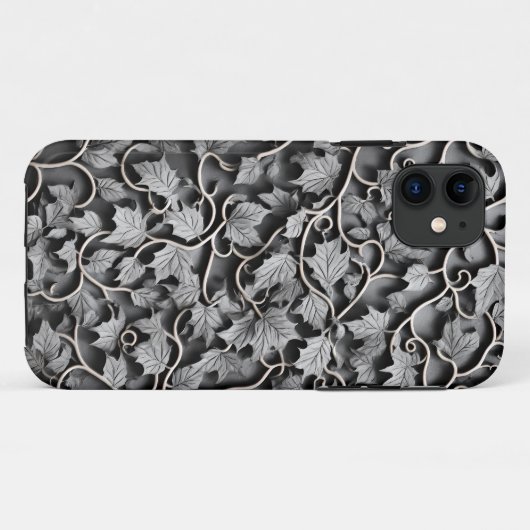 Faux Pewter Grey 3D Carved Case-Mate iPhone Case (Achterkant (horizontaal))