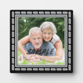 Faux Pewter Silver Jubileum Fotosjabloon Fotoplaat (Voorkant)