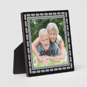 Faux Pewter Silver Jubileum Fotosjabloon Fotoplaat (Voorkant)