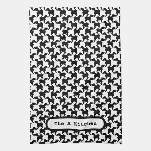 Faux pied-de-poule met Dogs mode K Handdoek 1 (Verticaal)