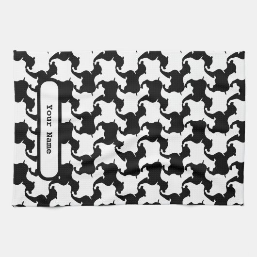 Faux pied-de-poule met Dogs mode K Handdoek 2 (Horizontaal)
