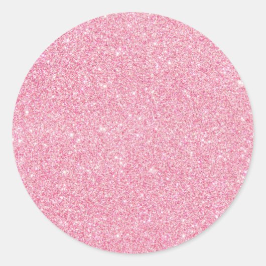 Faux Pink Glitter Custom Trendy Ronde Sticker (Voorkant)