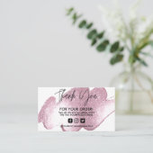 Faux Pink Glitter Dank u Trendy Salon Visitekaartje (Staand voorkant)