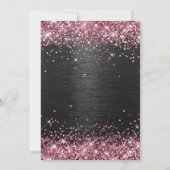 Faux Pink Glitter en Black Folie 50th Birthday Kaart (Achterkant)