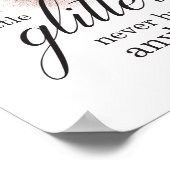 Faux Pink Glitter Modern Girly Typography Quote Poster (Hoek)