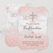 faux pink glitter op marmer Bevestiging Kaart (Voorkant / Achterkant)