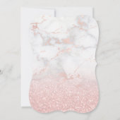 faux pink glitter op marmer Bevestiging Kaart (Achterkant)