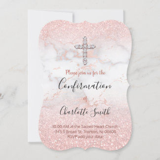 faux pink glitter op marmer Bevestiging Kaart