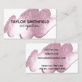 Faux Pink Glitter Paint Splatter Visitekaartje (Voorkant / Achterkant)