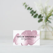 Faux Pink Glitter Paint Splatter Visitekaartje (Staand voorkant)
