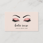 Faux Pink Gold Lashes en Brows Beauty Visitekaartje (Voorkant)