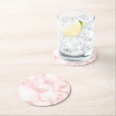 Faux Pink Marble Ronde Kartonnen Onderzetter (Insitu)