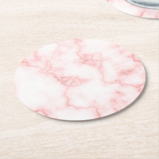 Faux Pink Marble Ronde Kartonnen Onderzetter (Gebogen)