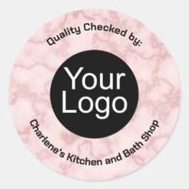 Faux Pink Marble Ronde Sticker